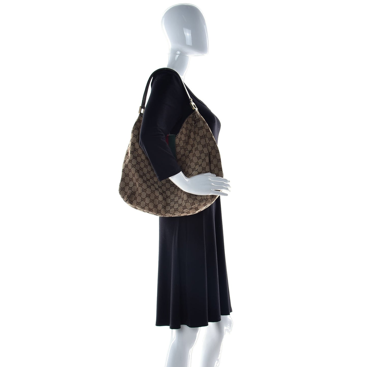 Monogram Large New Ladies Web Hobo Off White