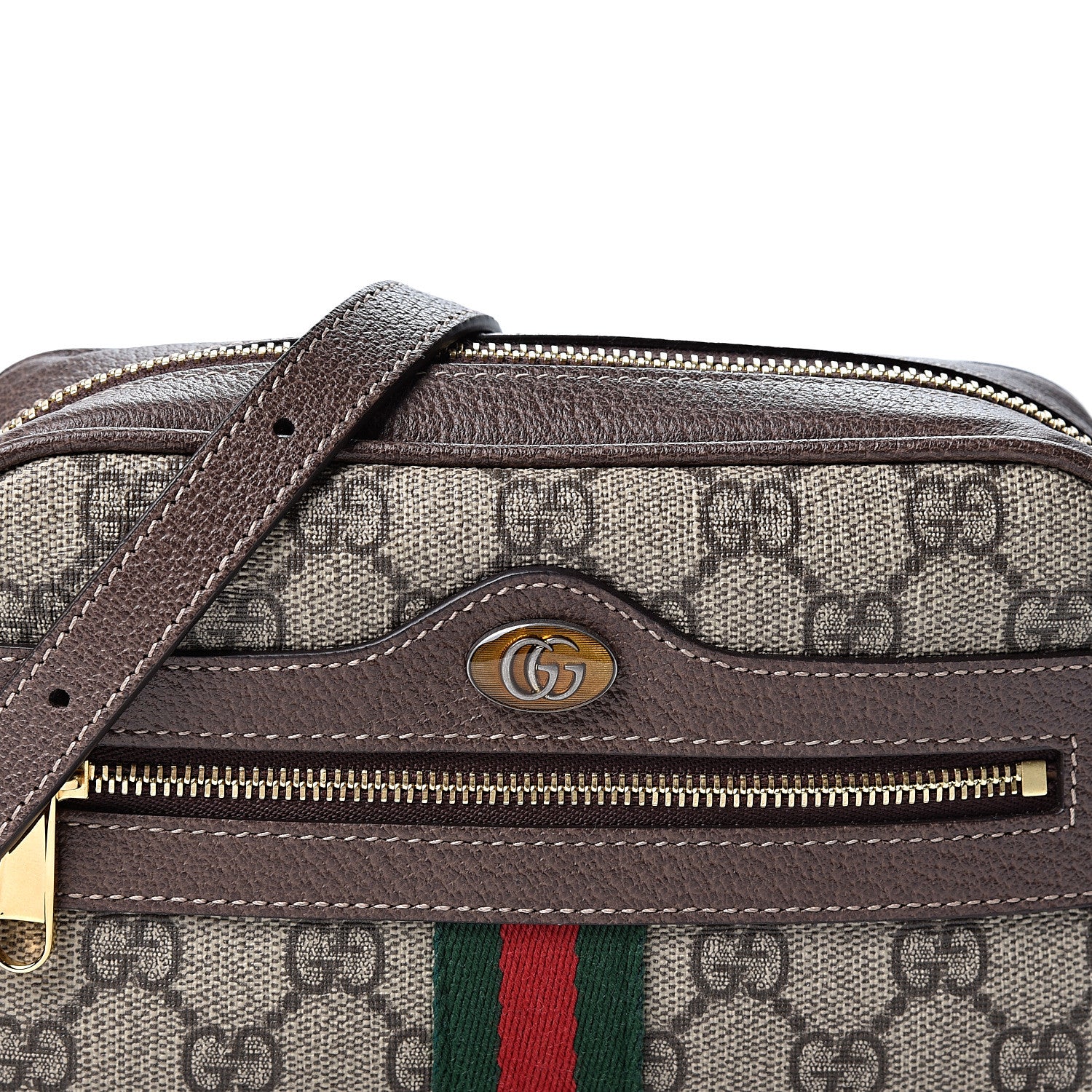 Gucci GG Supreme Monogram Web Mini Ophidia Shoulder Bag Brown 7 of 10