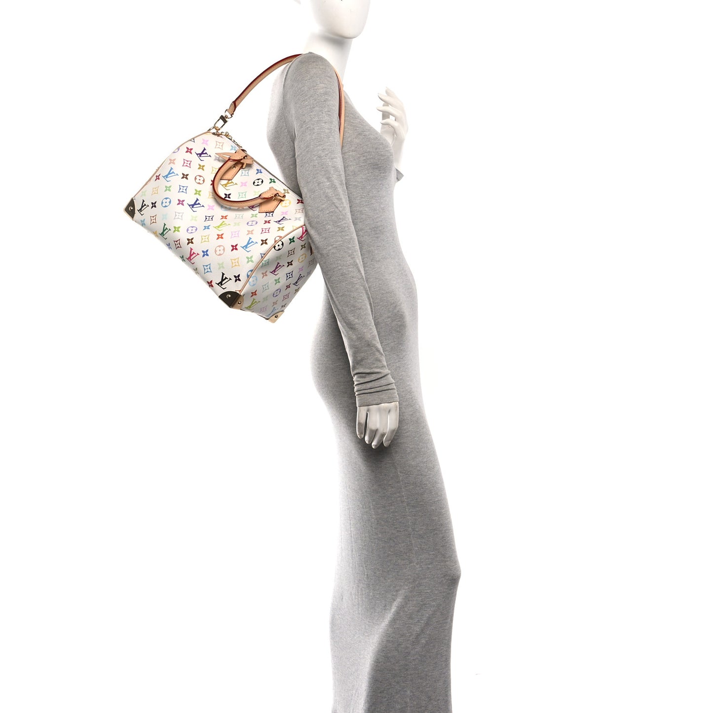LV X TM Monogram Multicolor Speedy Soft 30 White