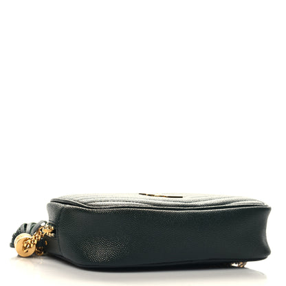 Saint Laurent Grain De Poudre Matelasse Monogram Mini Lou Camera Bag New Vert Fonce 4 of 11