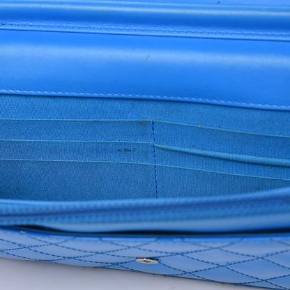 Chanel Patent Calfskin Quilted Boy Wallet On Chain WOC Blue 12 of 17