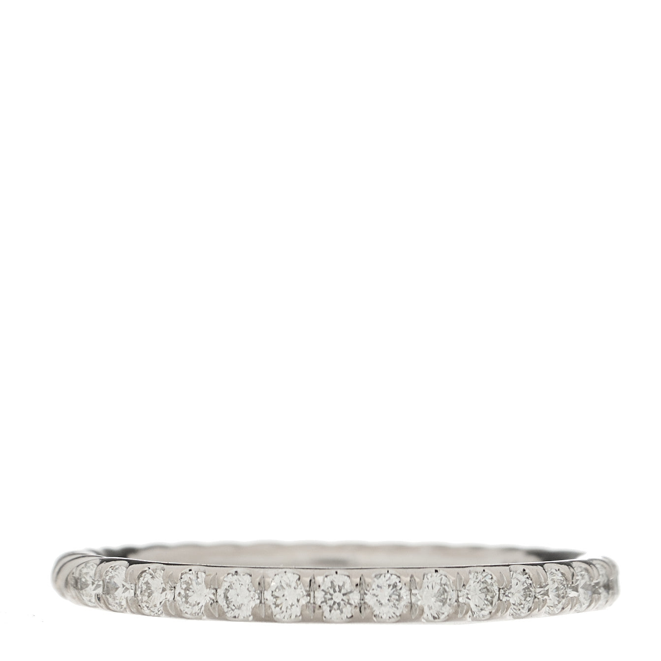 18K White Gold Diamond 2mm Cable Collectibles Band Ring 56 7.5