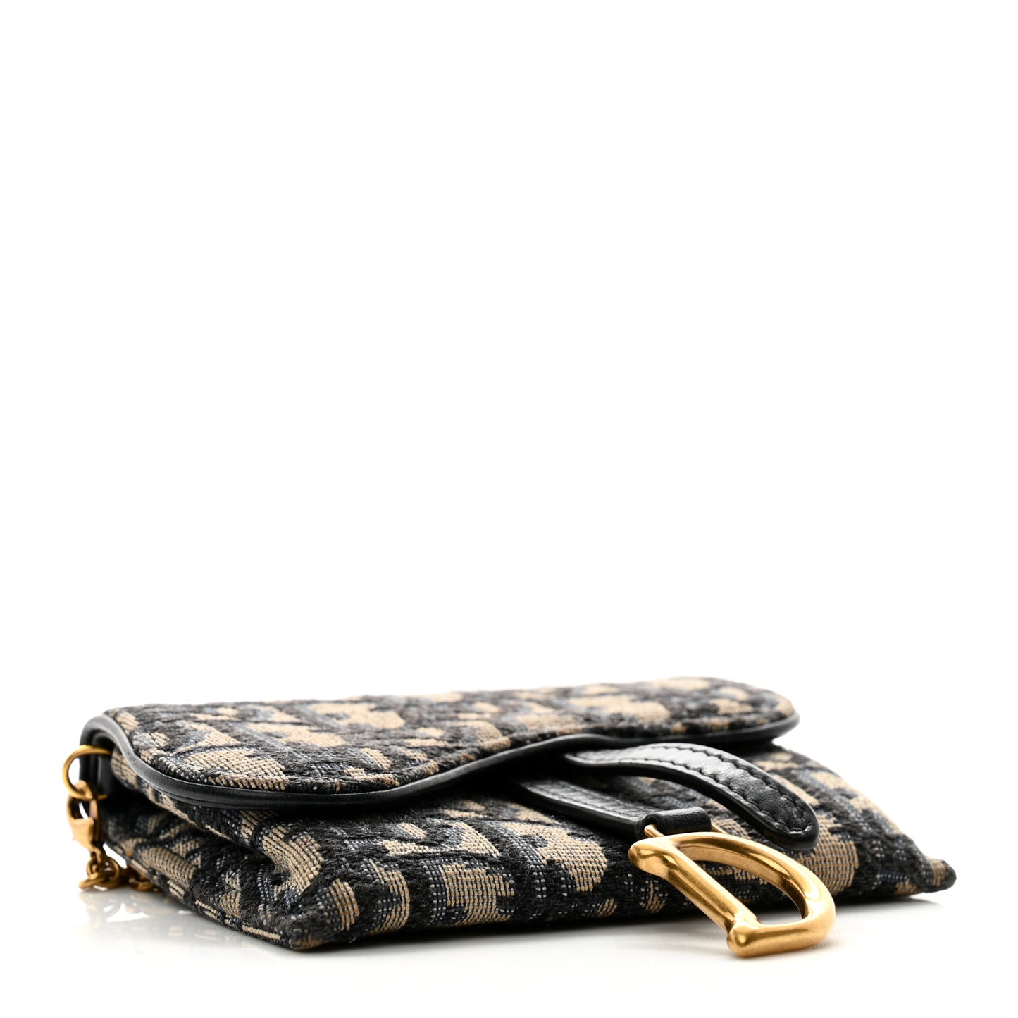Oblique Nano Saddle Chain Pouch Blue