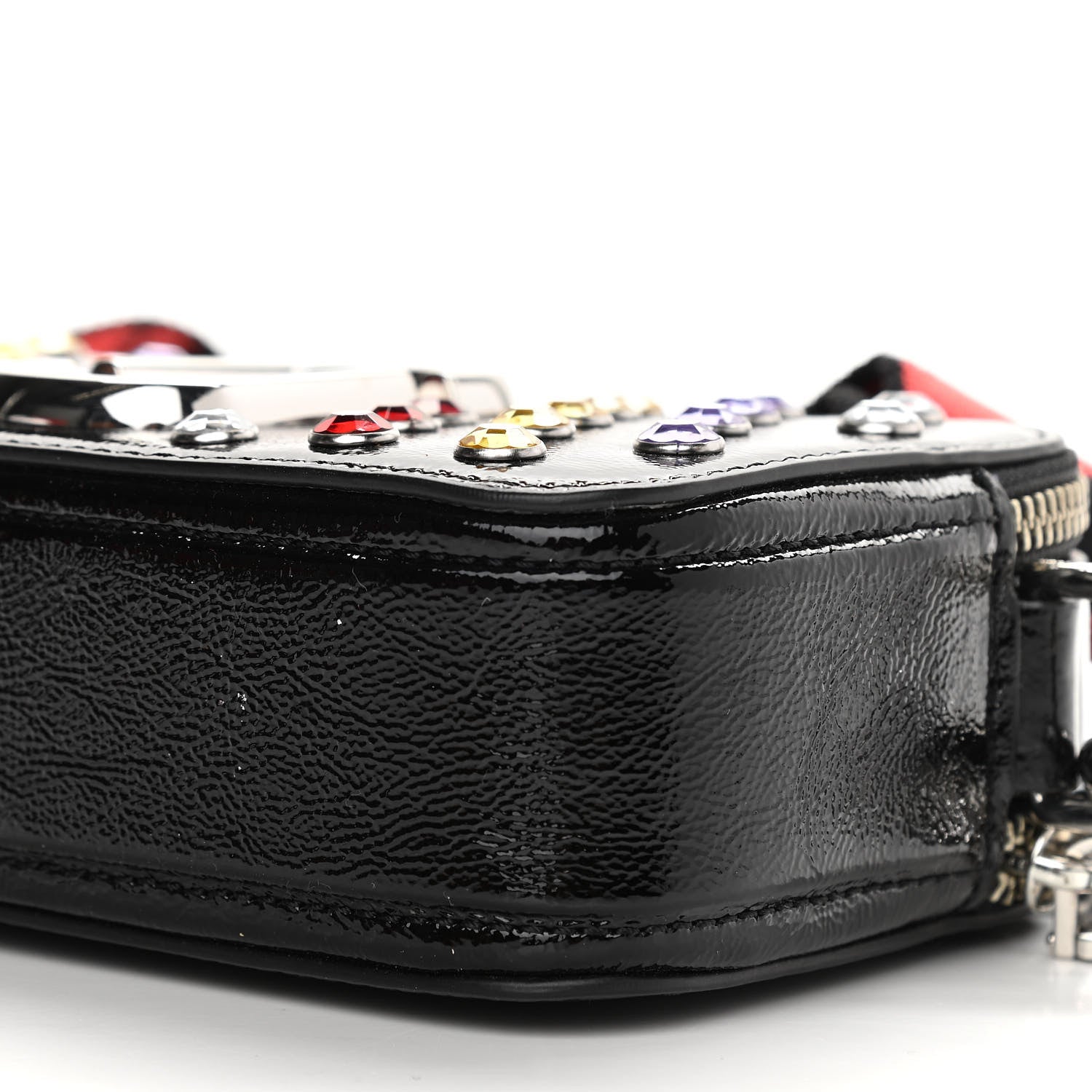 Marc Jacobs Patent Crystal Embellished Snapshot Camera Bag Black 12 of 14