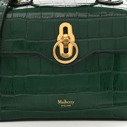 Mulberry Shiny Croc Calfskin Embossed Micro Seaton Bayswater Green 7 of 9