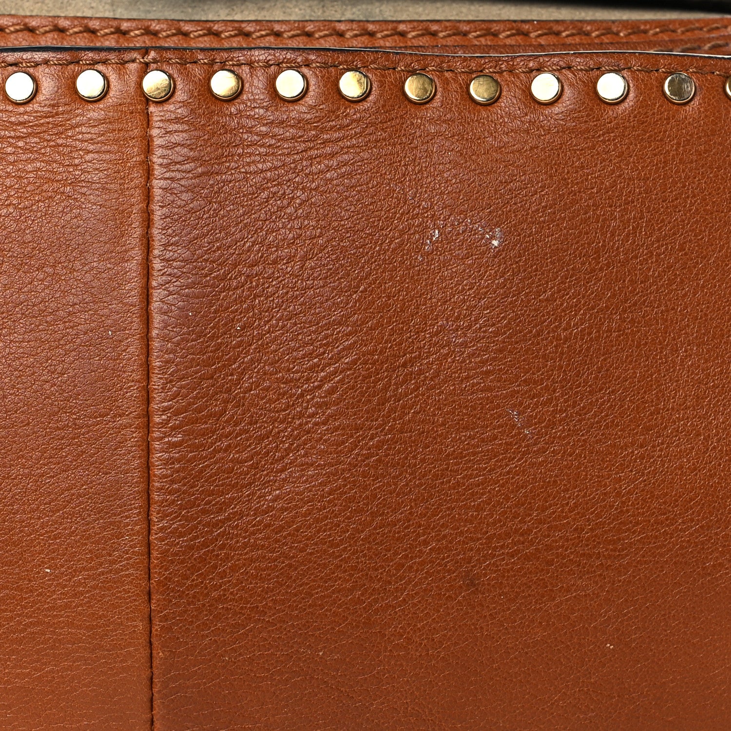 Chloe Calfskin Studded Medium Marcie Satchel Caramel 13 of 15