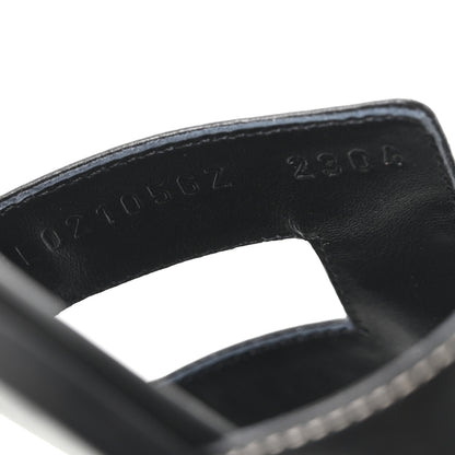 Hermes Box Calfskin Oran Sandals 39.5 Black 9 of 9