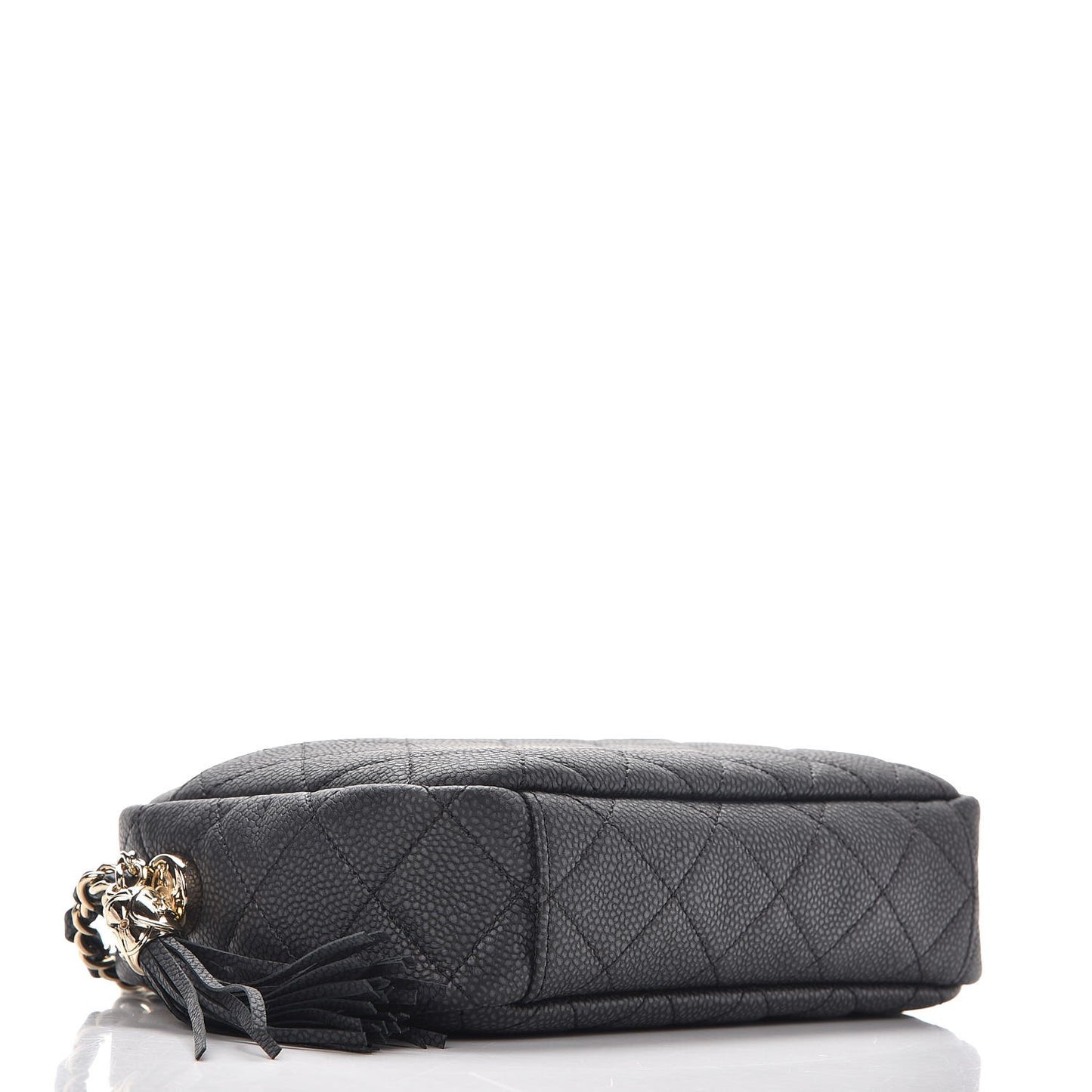 Caviar Quilted Coco Tassel Camera Case Black