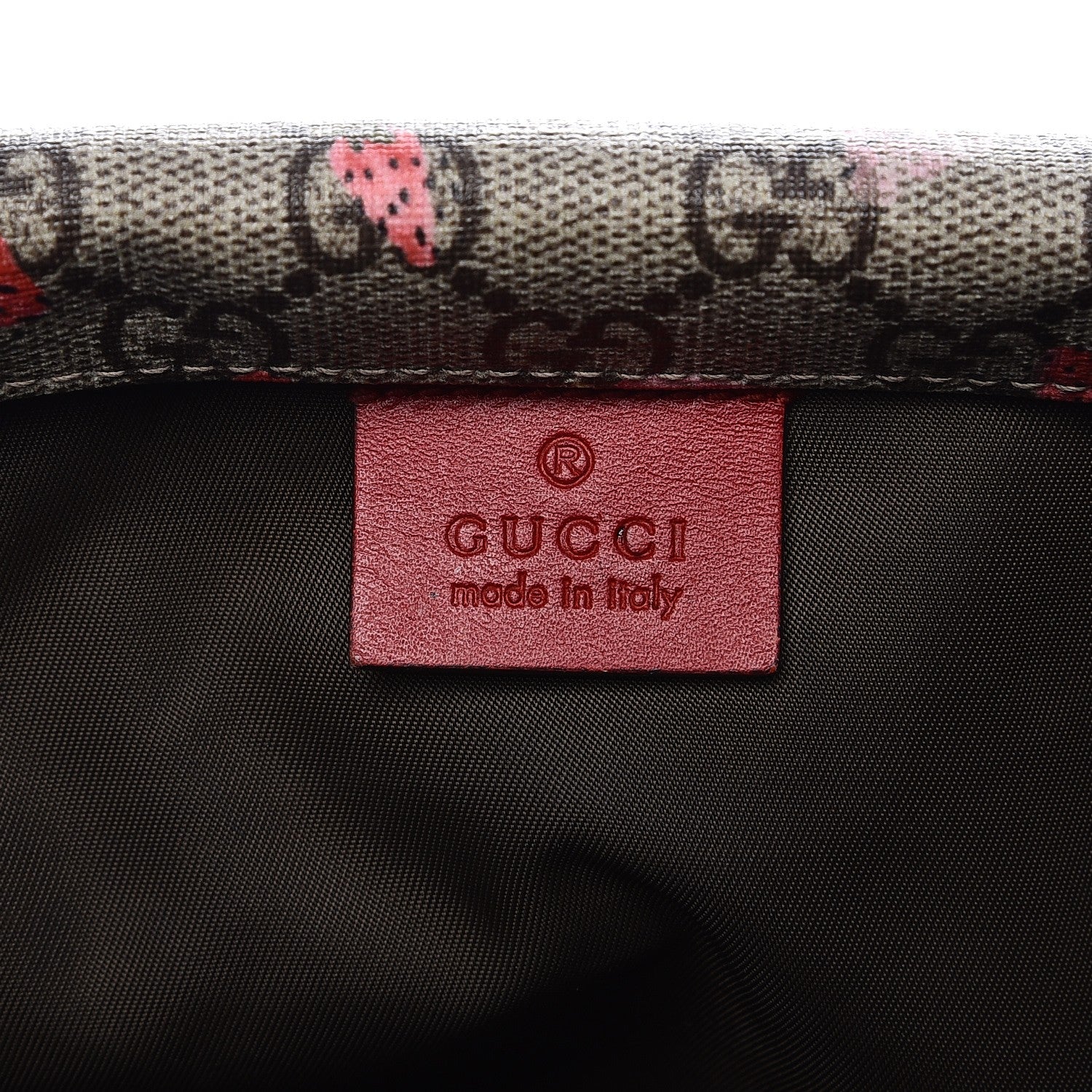 Gucci GG Supreme Monogram Strawberry Messenger Diaper Bag Beige 6 of 13