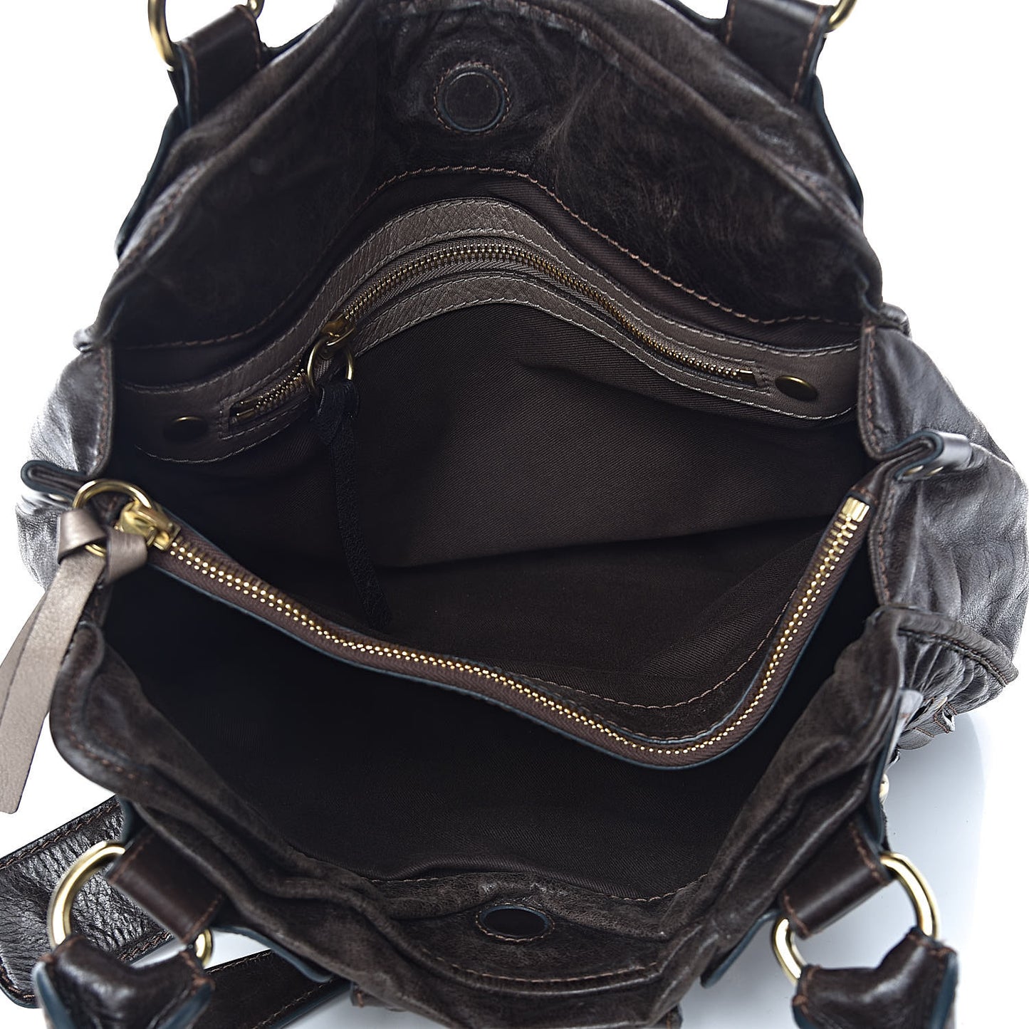 Calfskin Large Bay Tote Brown