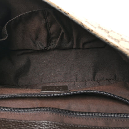 Gucci Monogram Flap Messenger Bag Beige Dark Brown 5 of 10