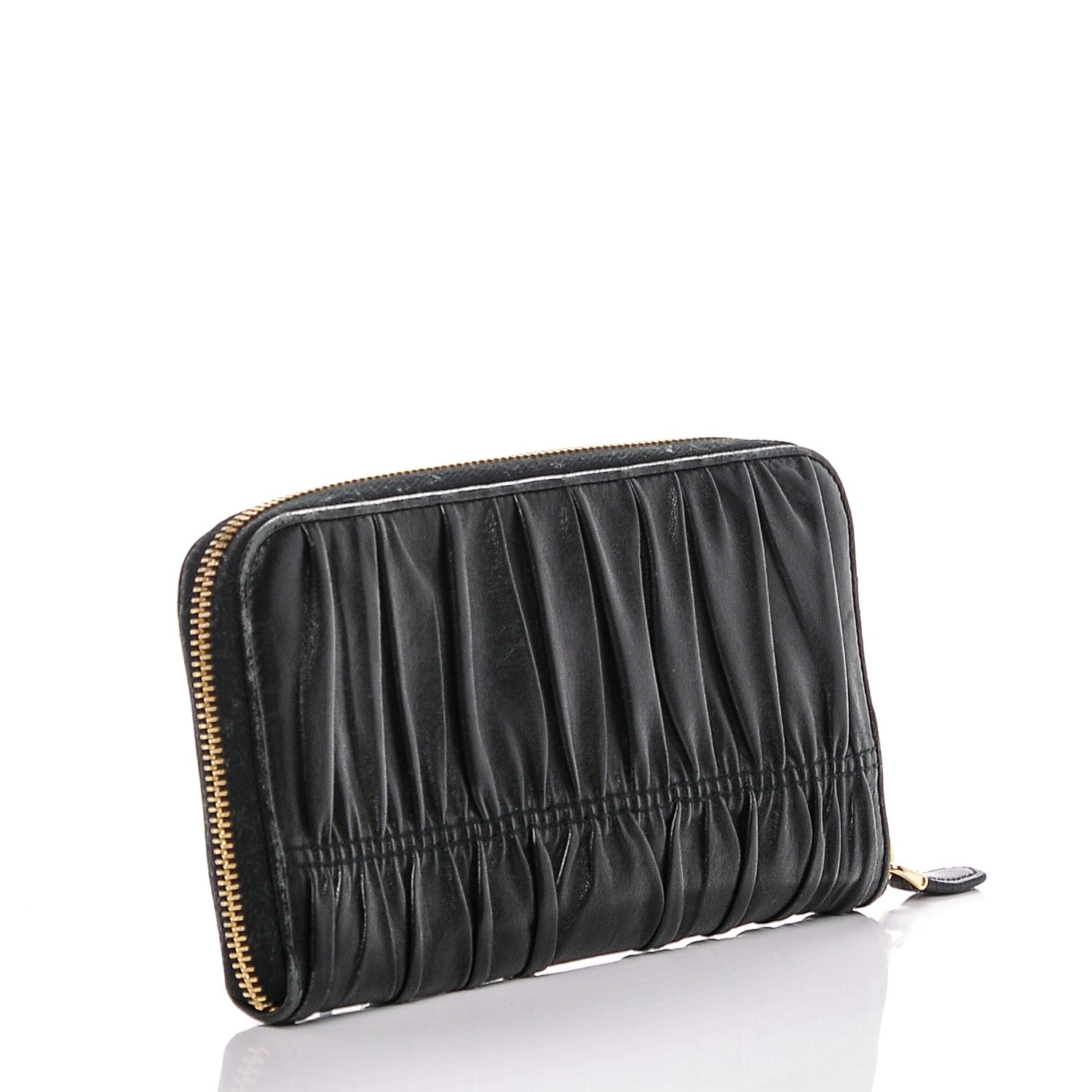 Prada Nappa Gaufre Zip Around Wallet Nero Black 3 of 7