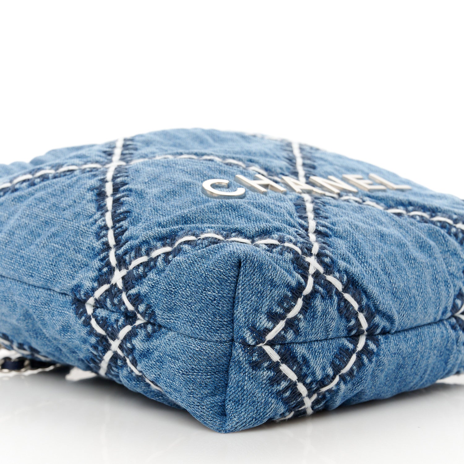 Chanel Denim Stitched Quilted Mini Chanel 22 Blue 10 of 12