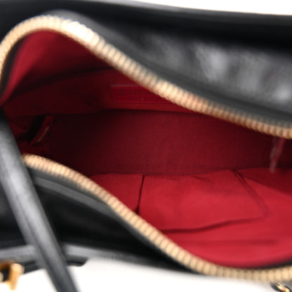 Chanel Aged Calfskin Quilted Small Gabrielle Logo Hobo Black 5 of 10