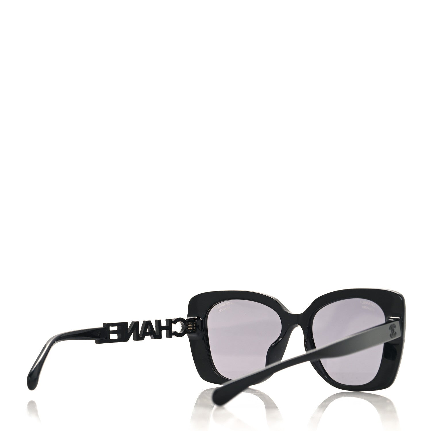 Chanel Acetate Strass Polarized Square Sunglasses 5422-B Black 4 of 8