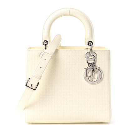 Christian Dior Patent Micro-Cannage Medium Lady Dior White 1 of 10