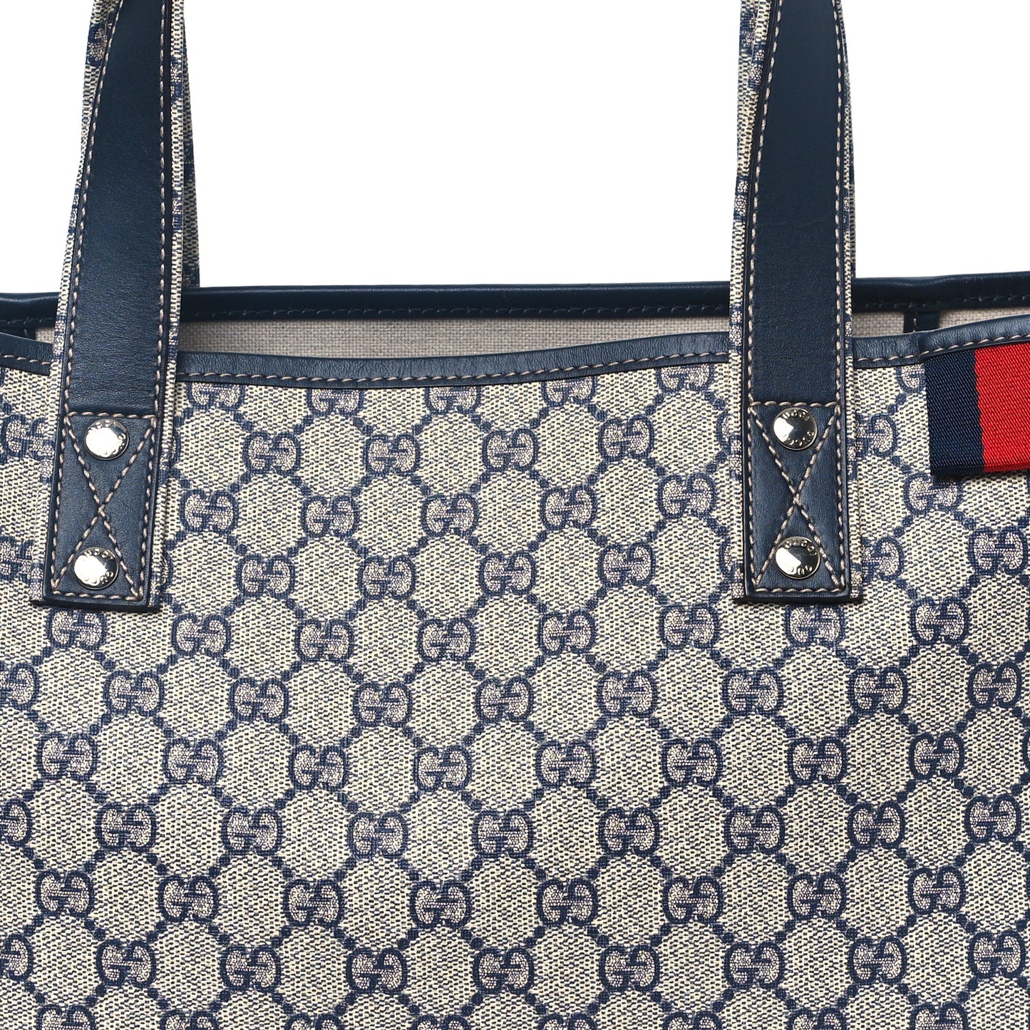 GG Plus Monogram Medium Signature Web Loop Tote Navy