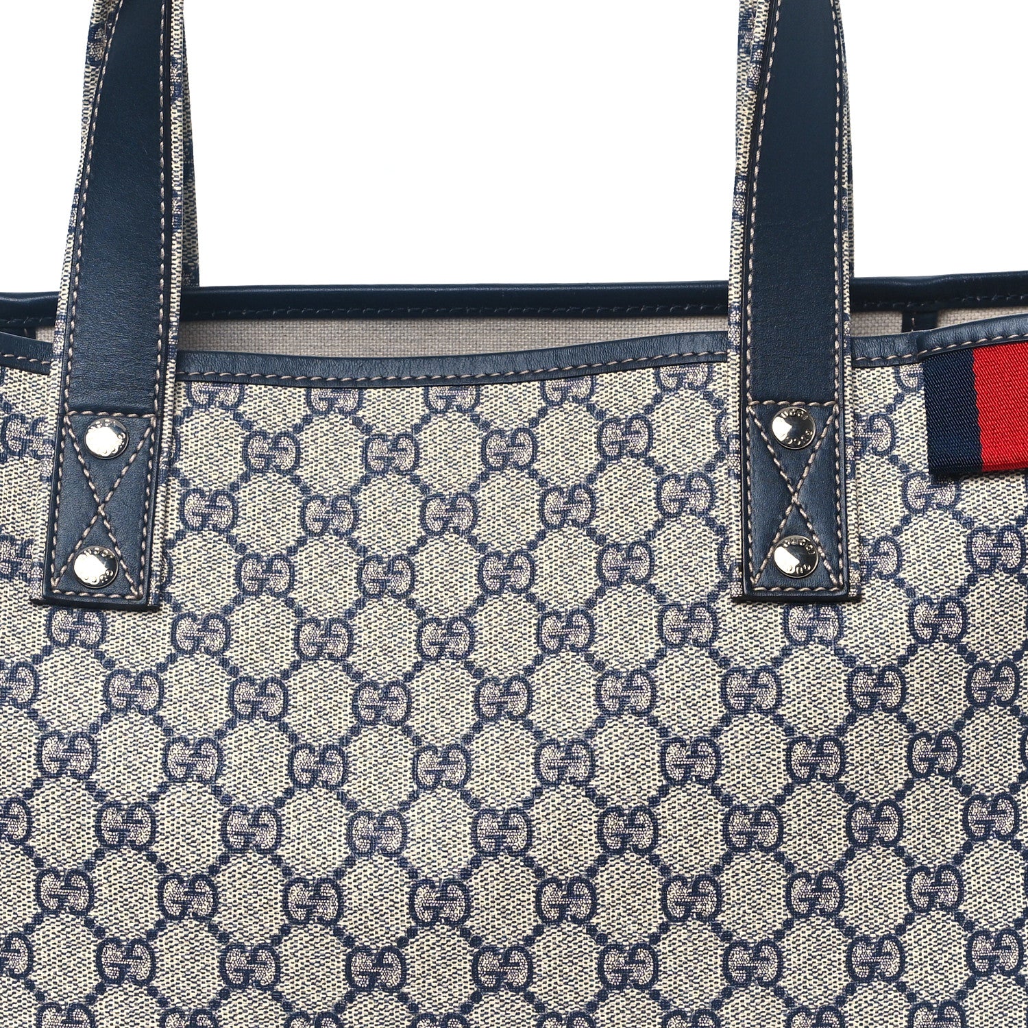 Gucci GG Plus Monogram Medium Signature Web Loop Tote Navy 8 of 11
