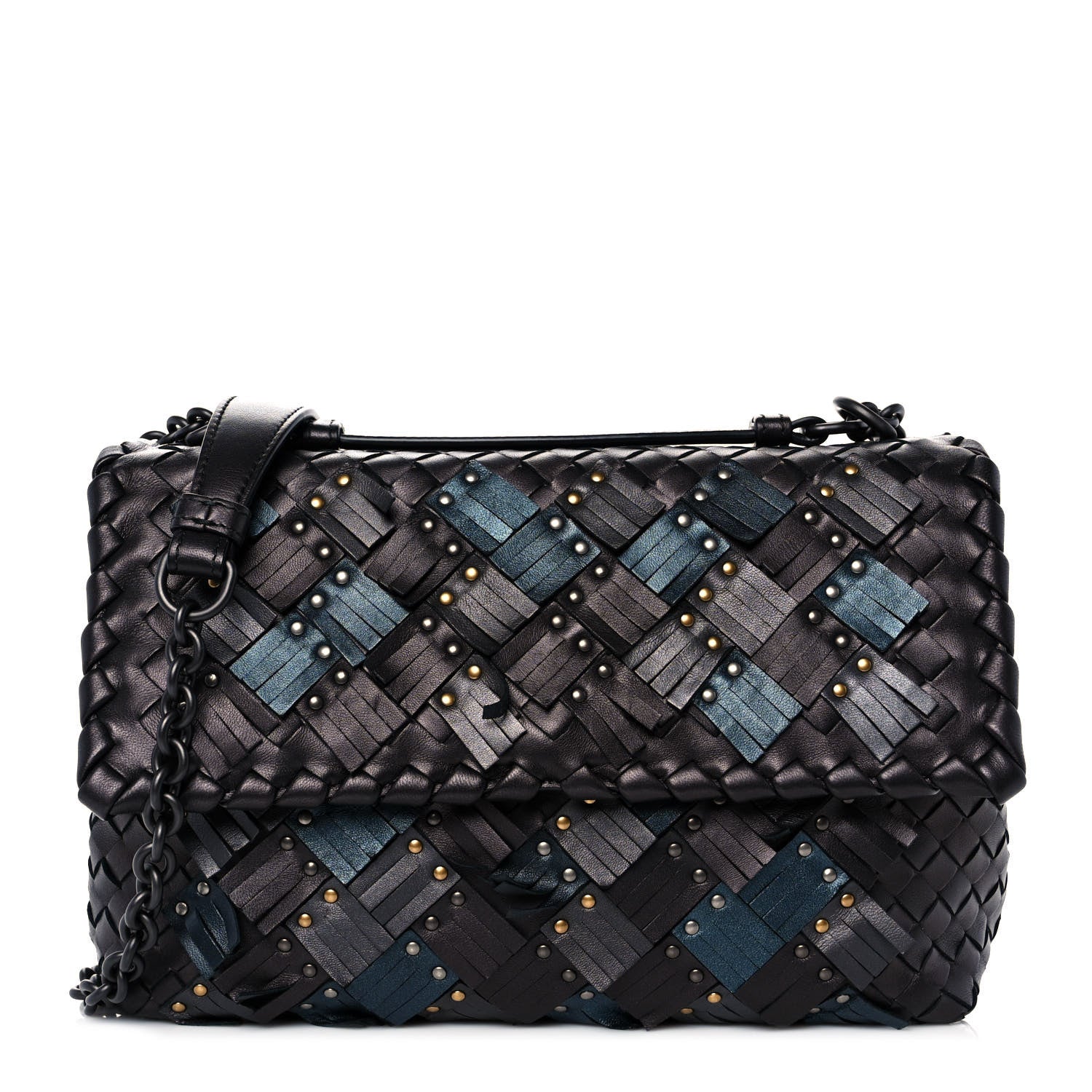 Bottega Veneta Nappa Intrecciato Studded Nodini Bag Black 1 of 10