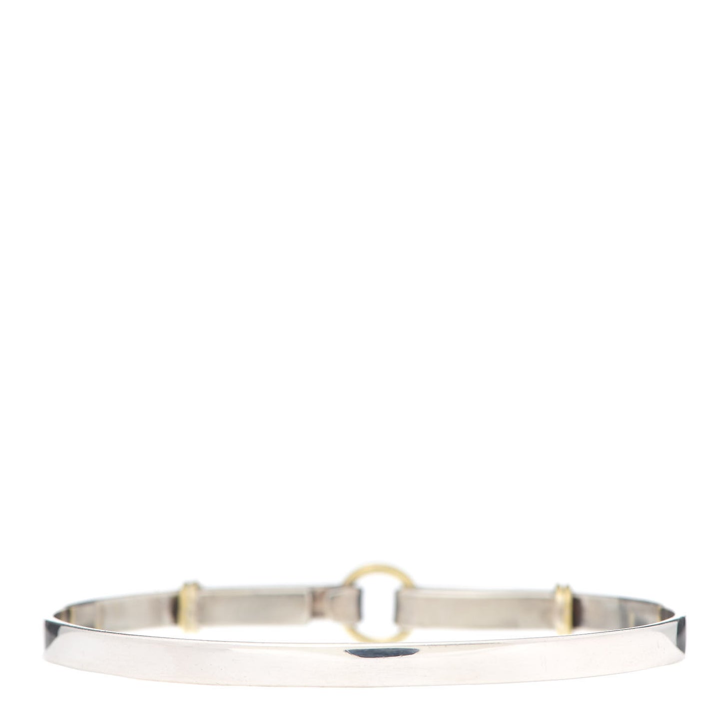 Sterling Silver 18K Yellow Gold Hook Bangle Bracelet