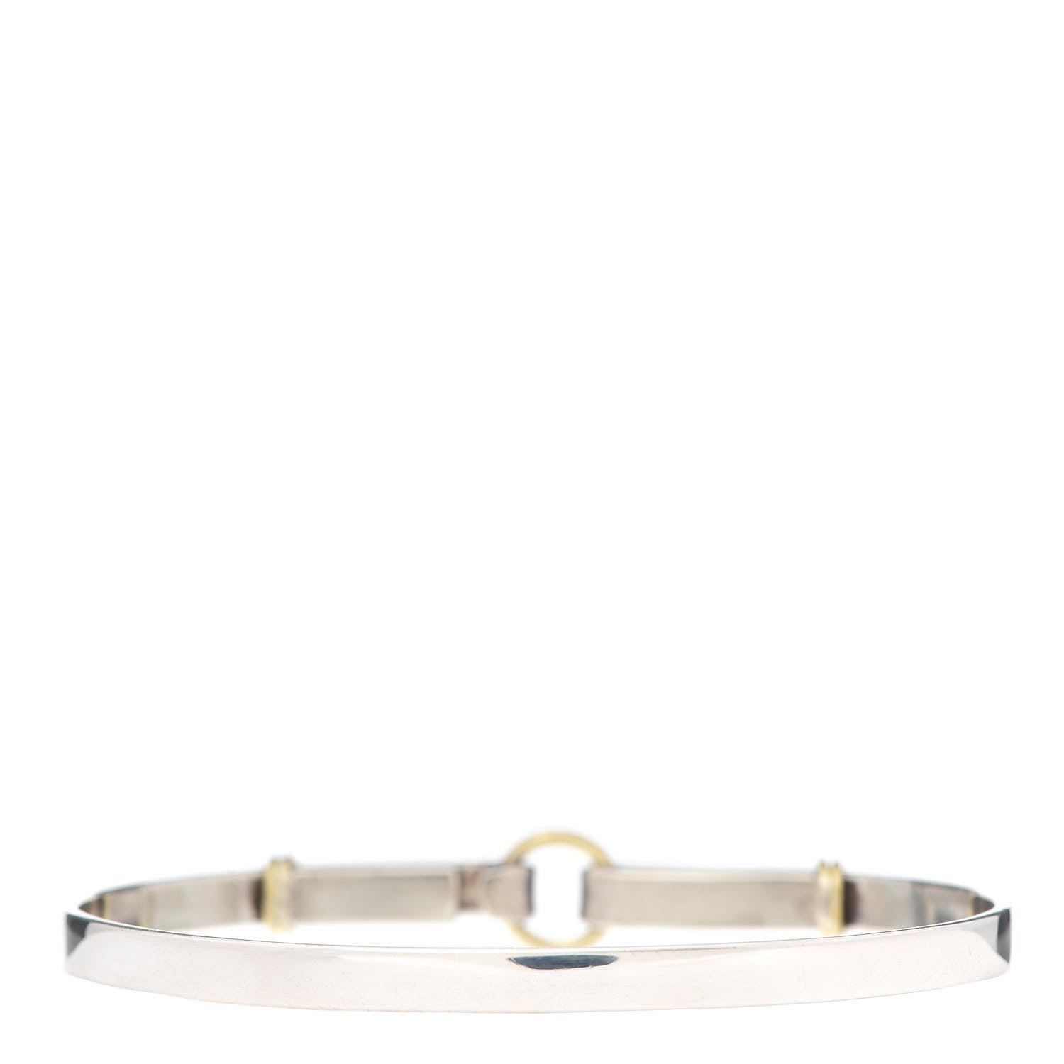 Tiffany Sterling Silver 18K Yellow Gold Hook Bangle Bracelet 3 of 5