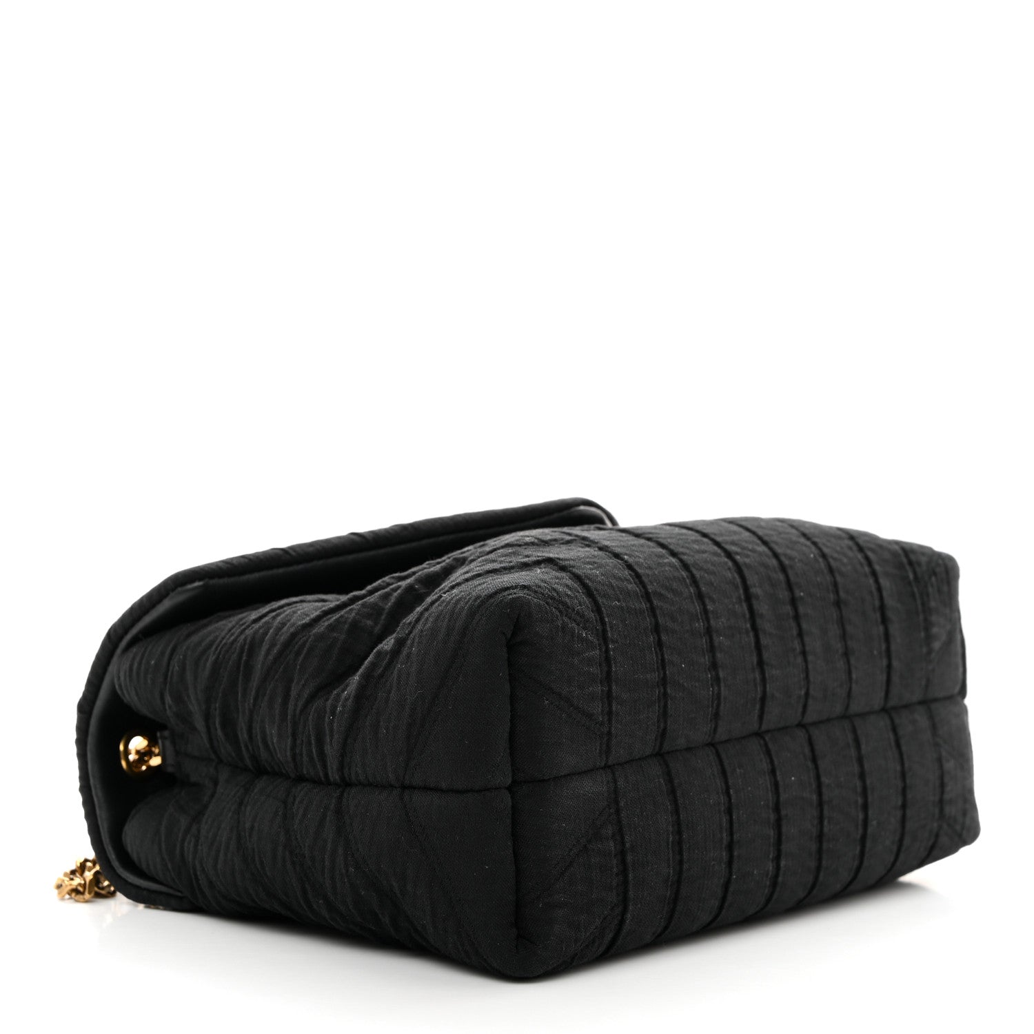 Saint Laurent Cotton Gauze Y Quilted Monogram Small Loulou Chain Satchel Black 4 of 10