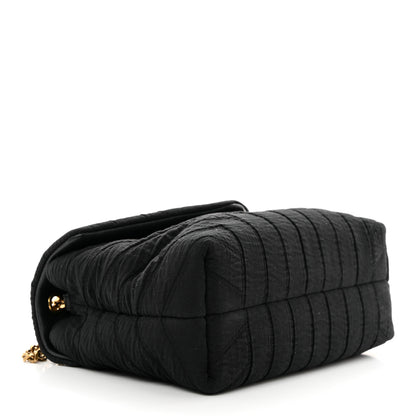 Saint Laurent Cotton Gauze Y Quilted Monogram Small Loulou Chain Satchel Black 4 of 10