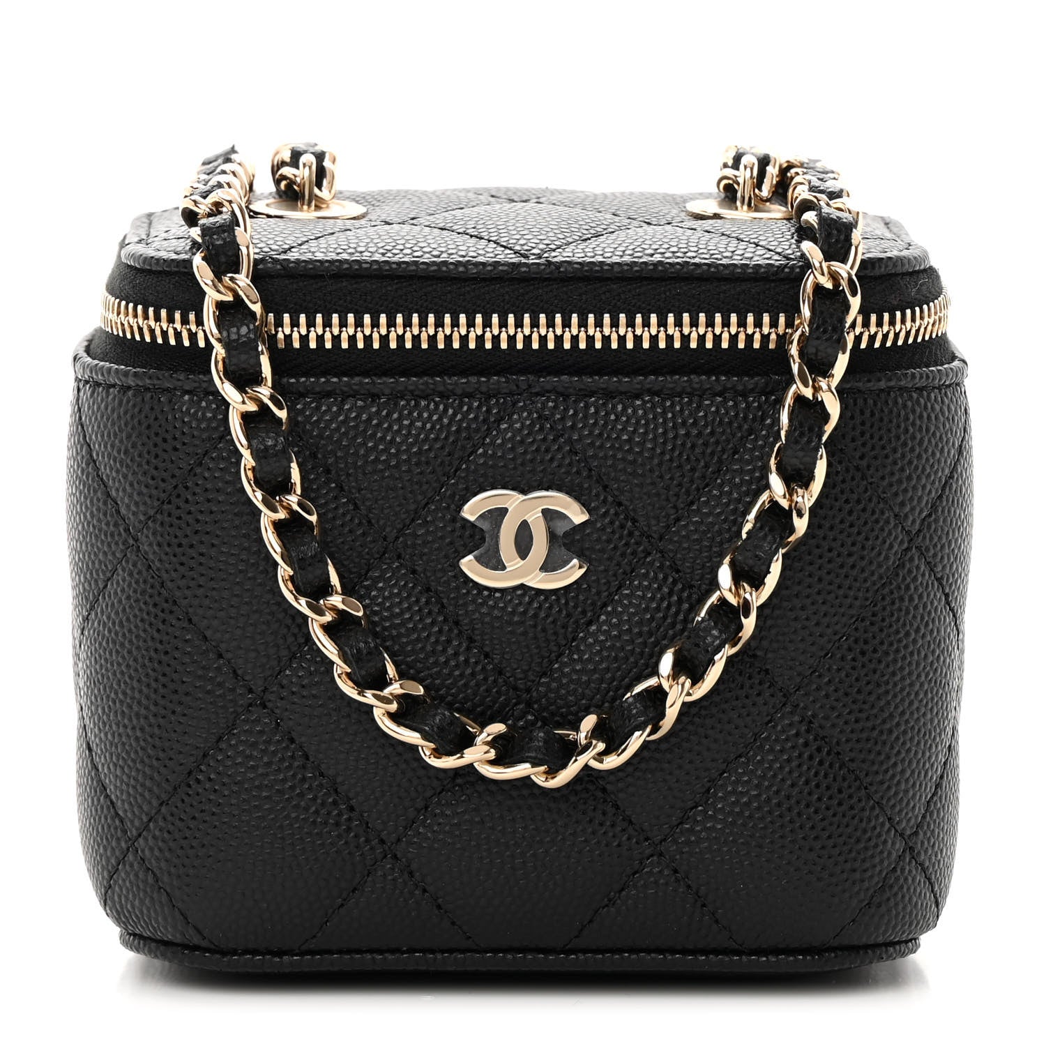 Chanel Caviar Quilted Mini Vanity Case With Chain Black 1 of 12