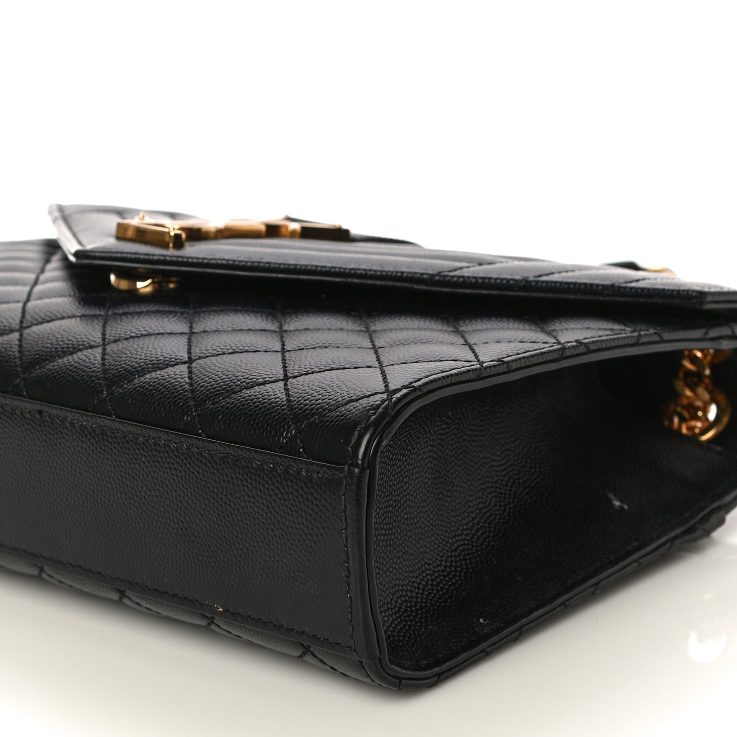 Grain De Poudre Textured Mixed Matelasse Triquilt Medium Monogram Satchel Black