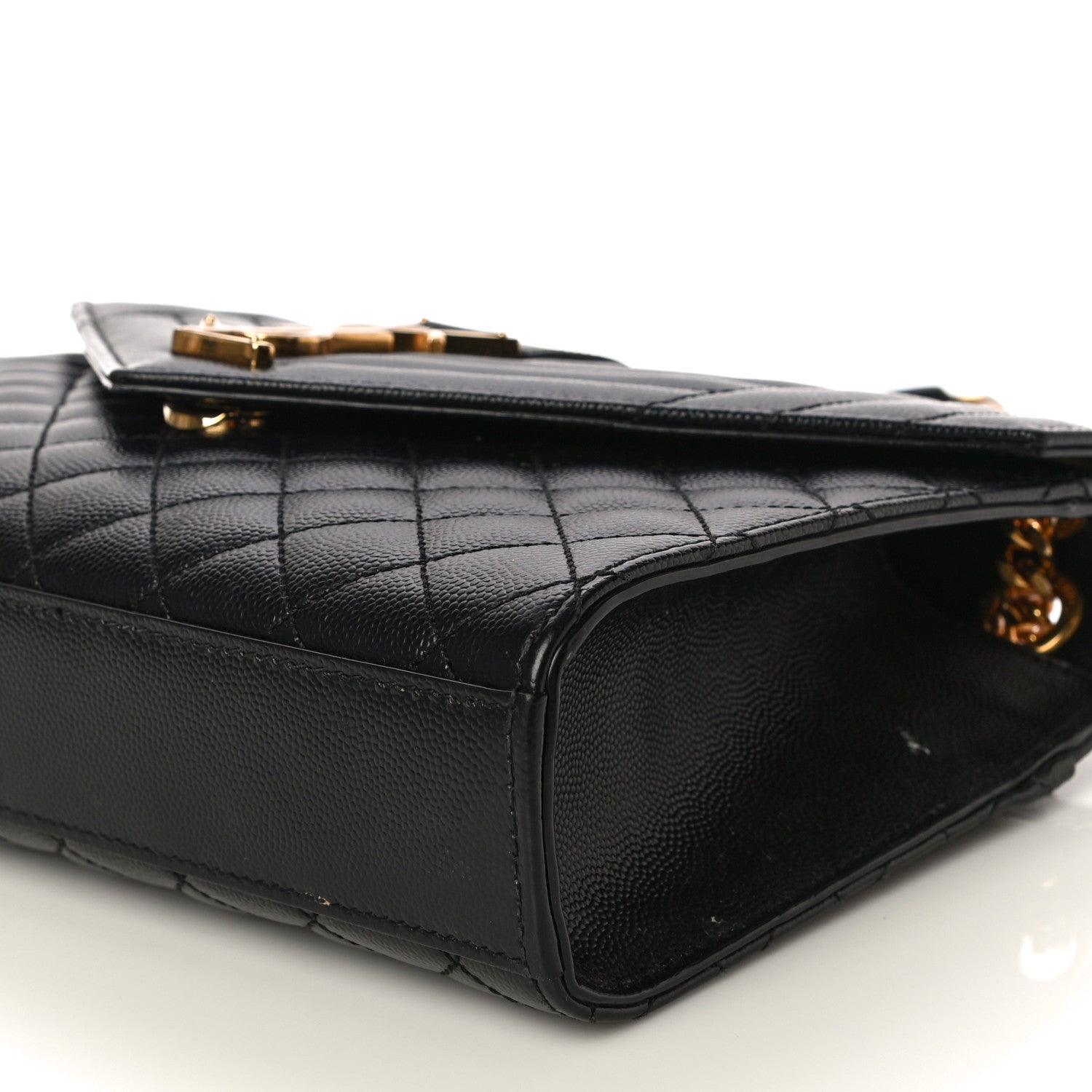Saint Laurent Grain De Poudre Textured Mixed Matelasse Triquilt Medium Monogram Satchel Black 11 of 11