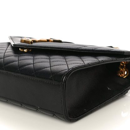 Saint Laurent Grain De Poudre Textured Mixed Matelasse Triquilt Medium Monogram Satchel Black 11 of 11