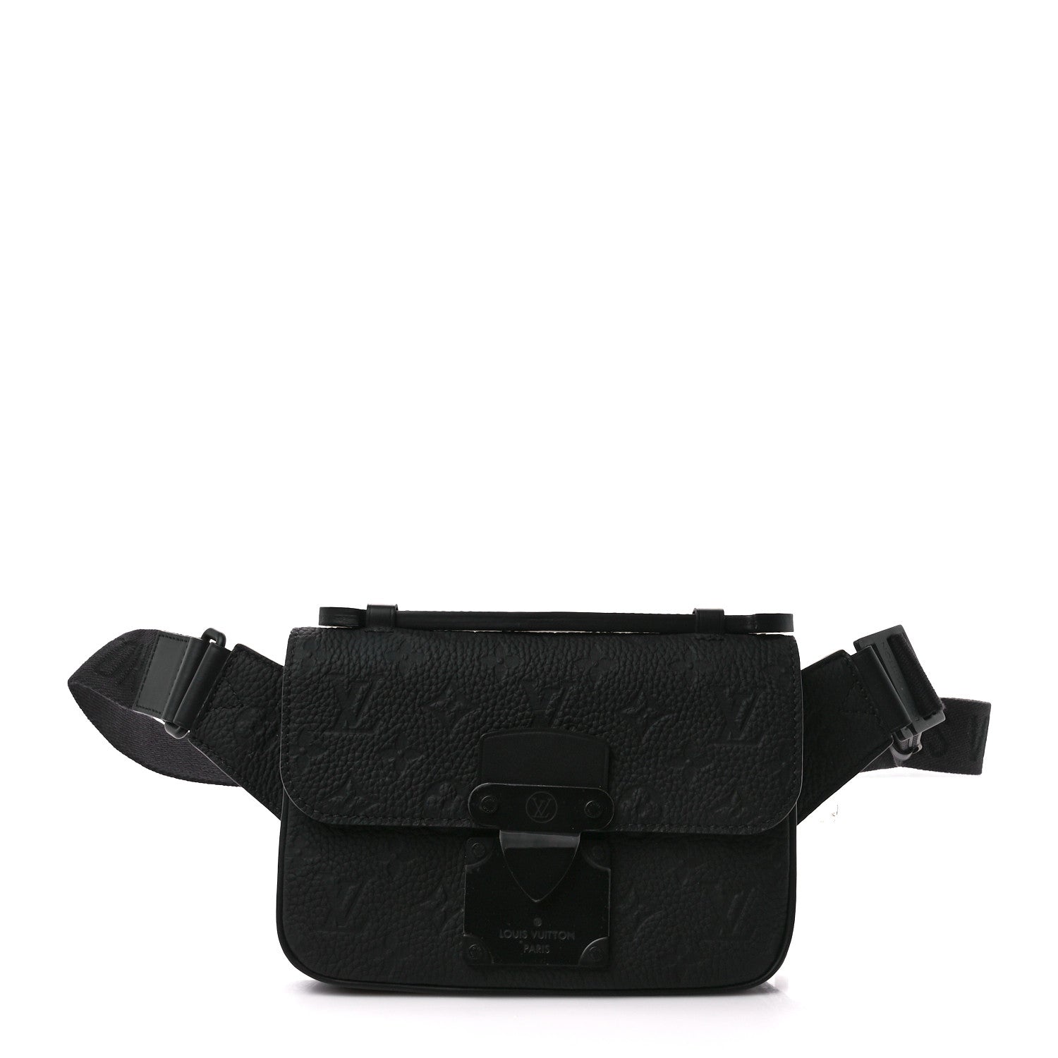 Louis Vuitton Taurillon Monogram S Lock Sling Bag Black 1 of 12