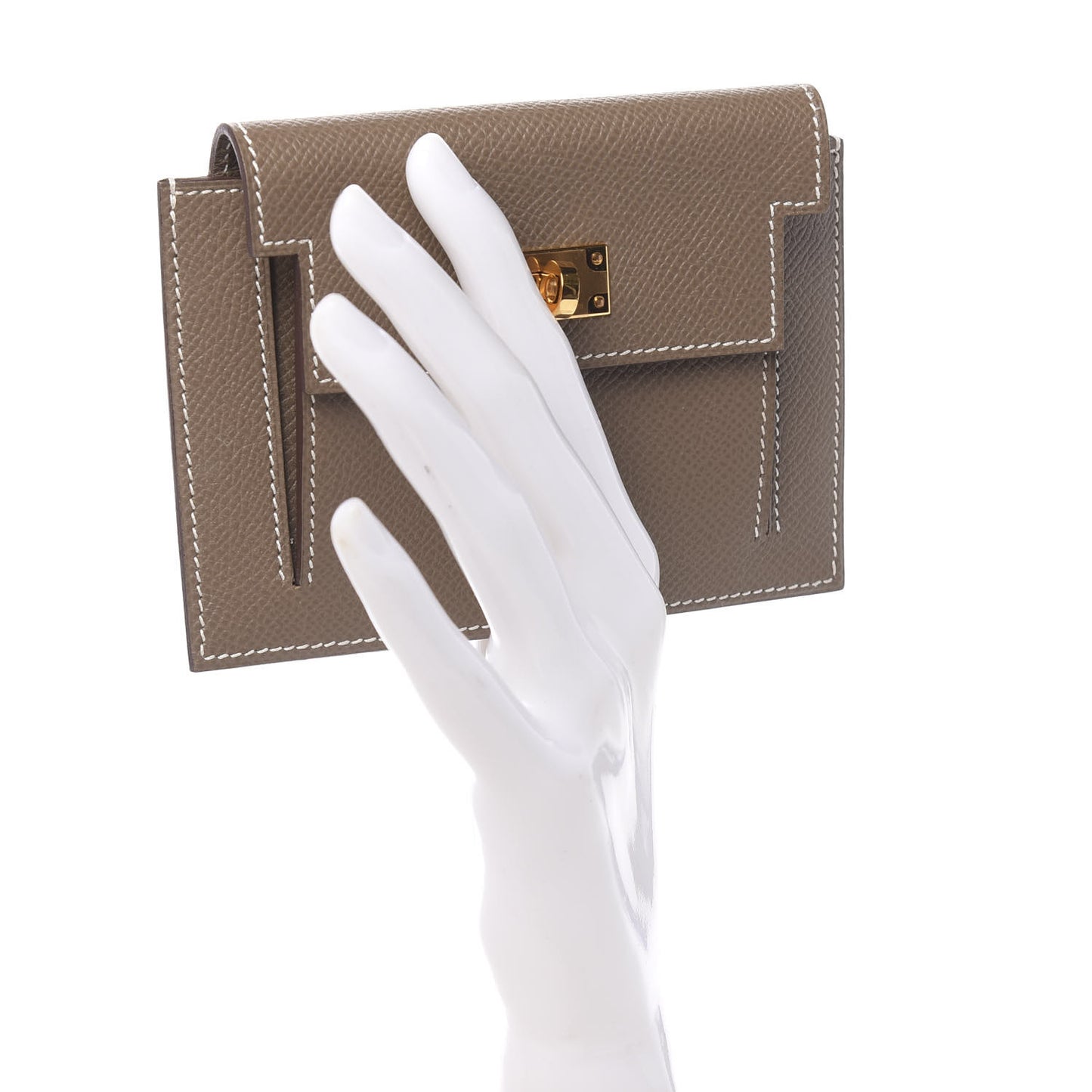 Epsom Kelly Pocket Compact Wallet Etoupe