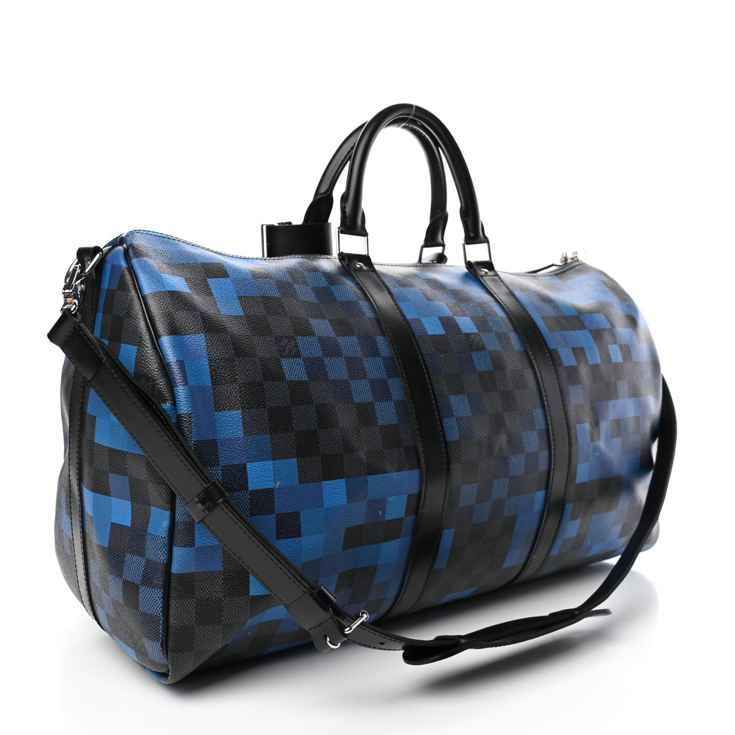 Damier Graphite Pixel Keepall Bandouliere 50 Blue