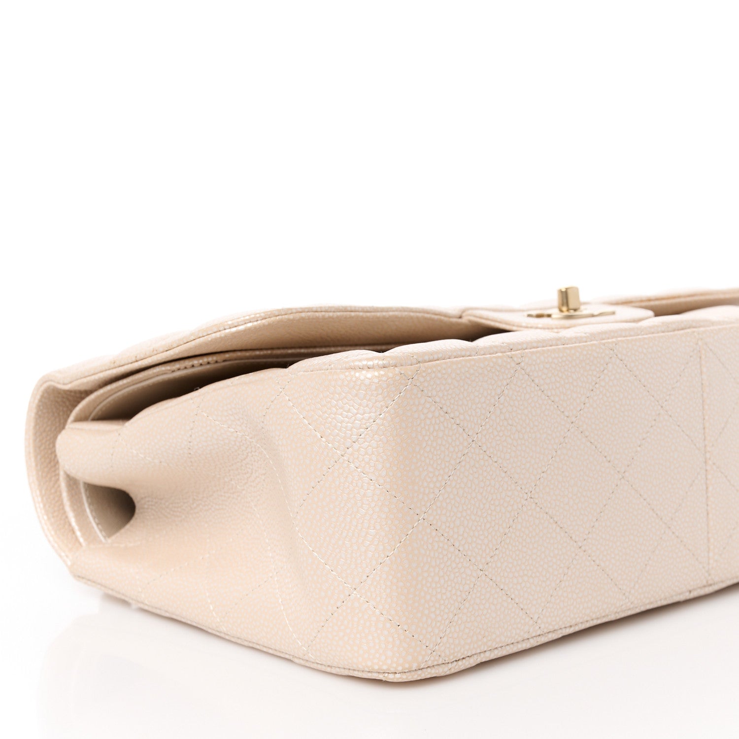 Chanel Iridescent Caviar Quilted Jumbo Double Flap Beige 10 of 12