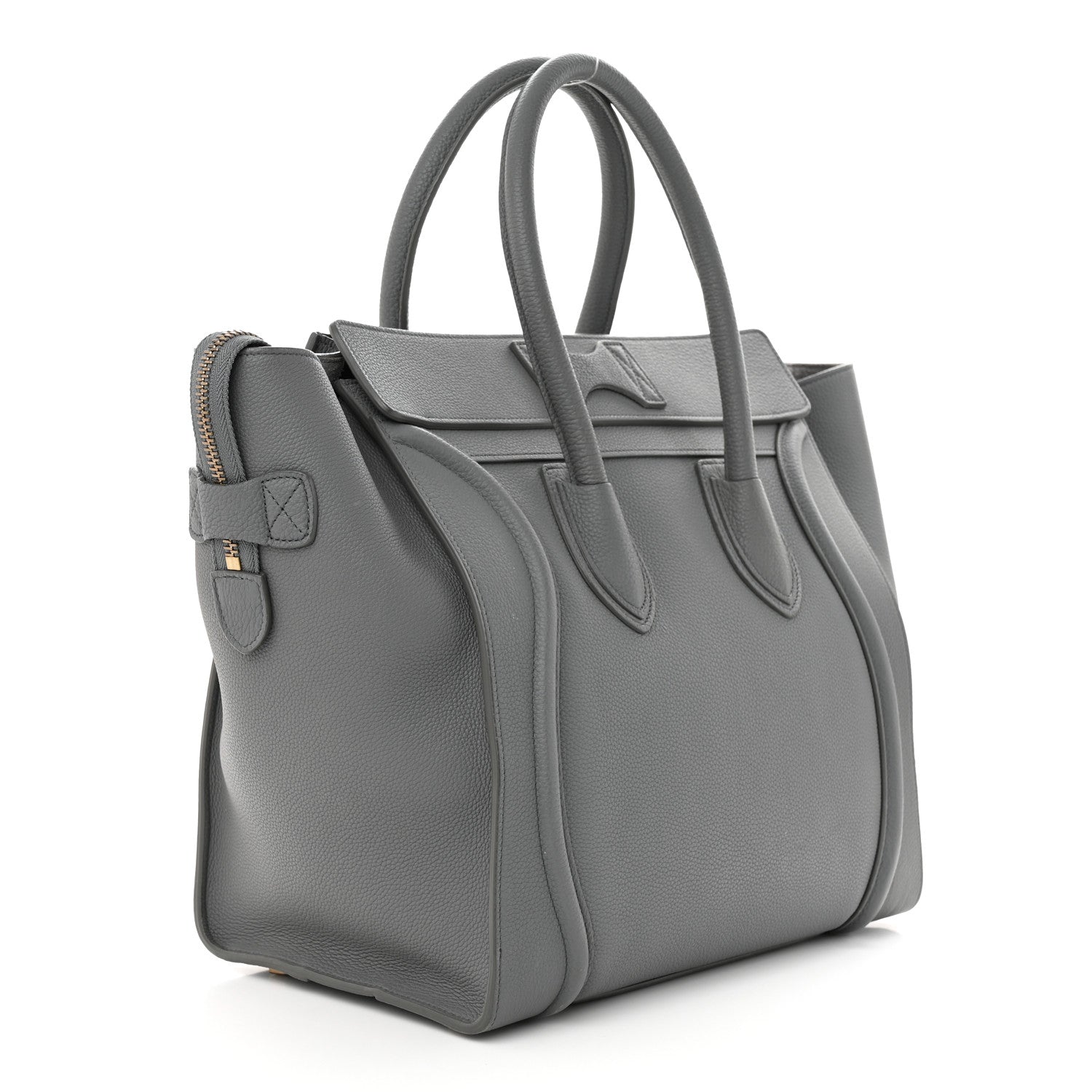 Celine Drummed Calfskin Mini Luggage Kohl 3 of 12