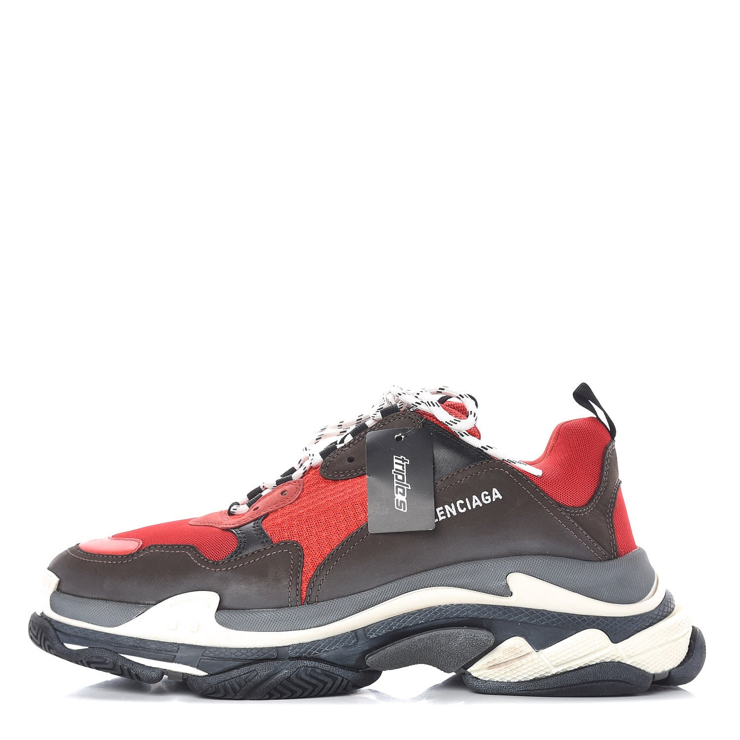 Balenciaga Fabric Mesh Mens Triple S Sneakers 47 Rouge Black 1 of 17