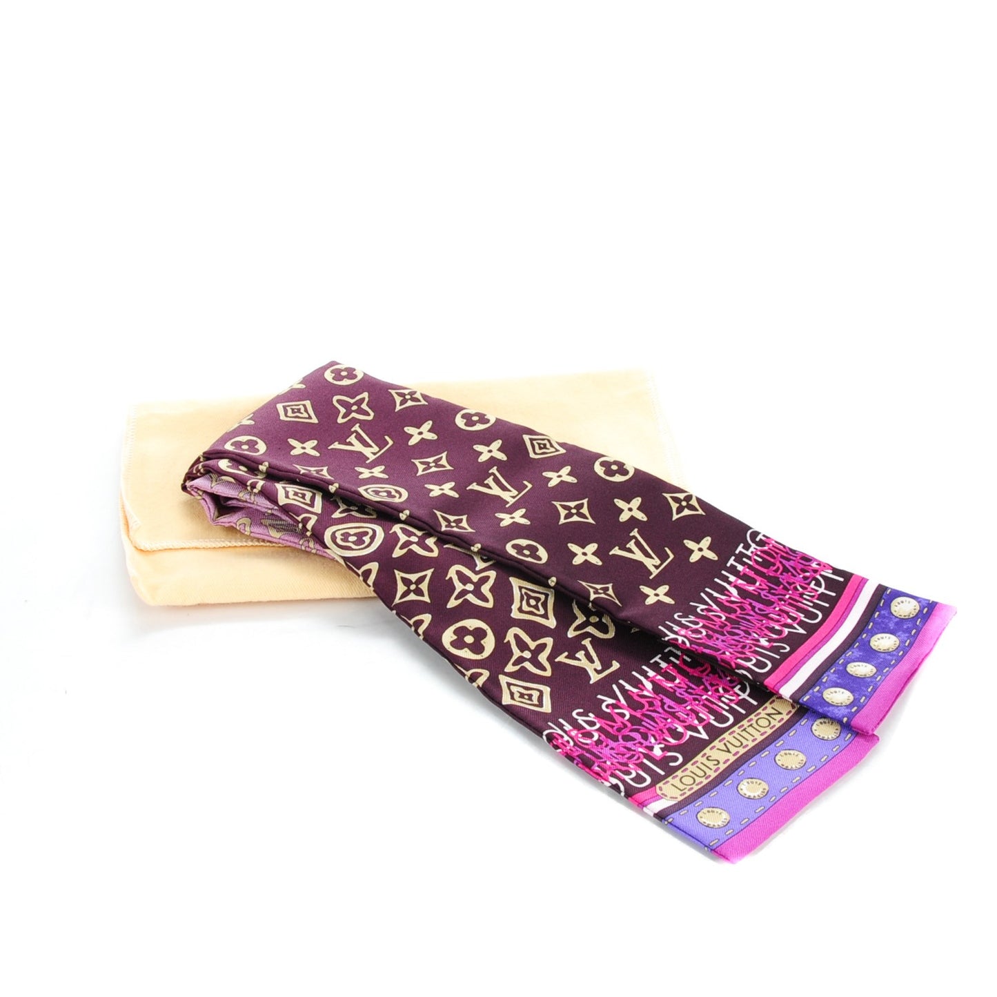 Silk Monogram Map Bandeau Cassis