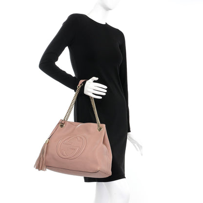 Gucci Pebbled Calfskin Medium Soho Chain Shoulder Bag Dark Cipria 2 of 12