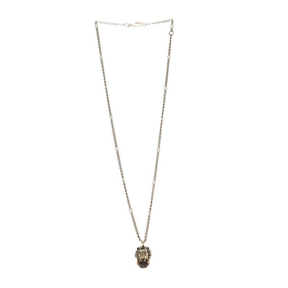 Gucci Metal Brass Swarovski Lion Head Necklace Gold Yellow 3 of 5