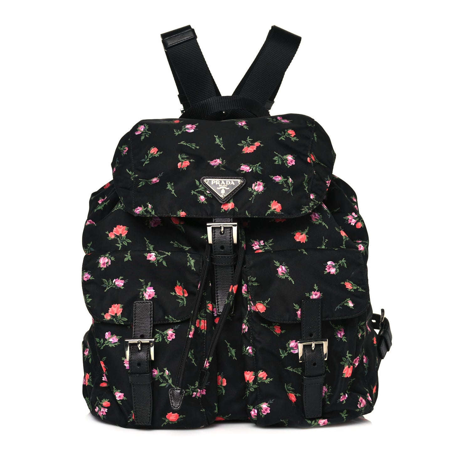 Tessuto Nylon Saffiano Stampata Backpack Black Dis Rose