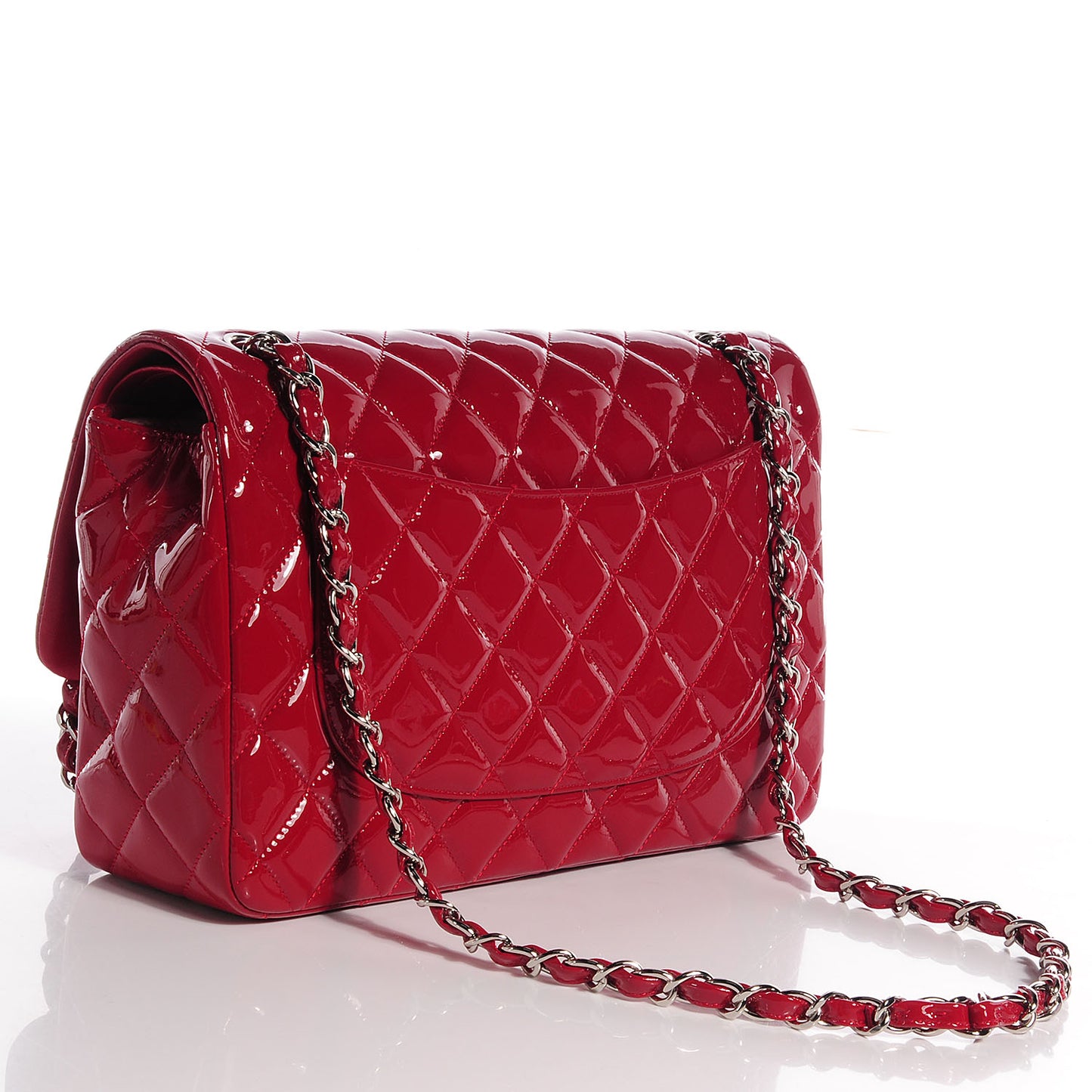Patent Jumbo Double Flap Dark Red