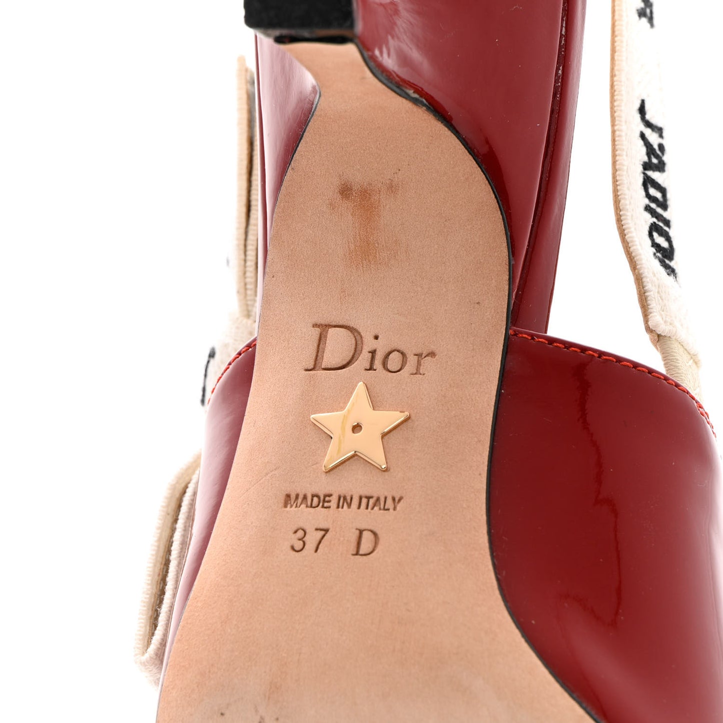 Patent Ribbon J'Adior Slingback 65mm Pumps 37 Scarlet