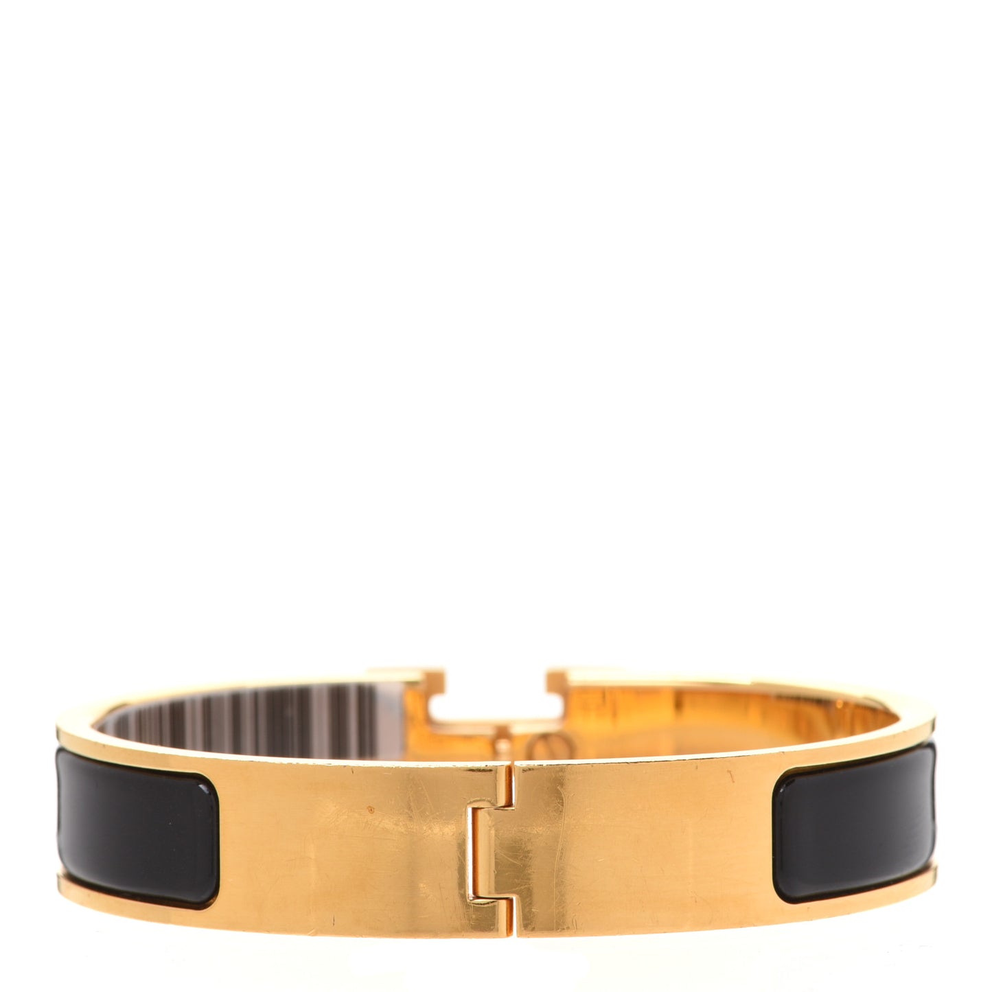 Enamel Narrow Clic Clac H Bracelet PM Black