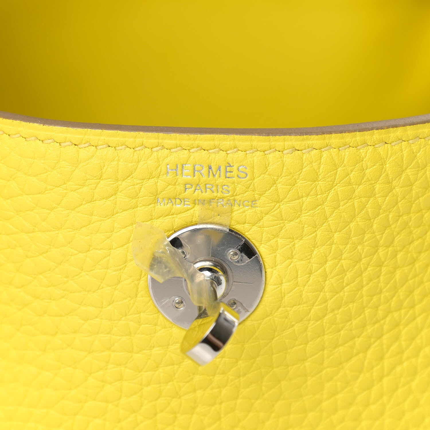 Hermes Taurillon Clemence Mini Lindy 20 Lime 6 of 15