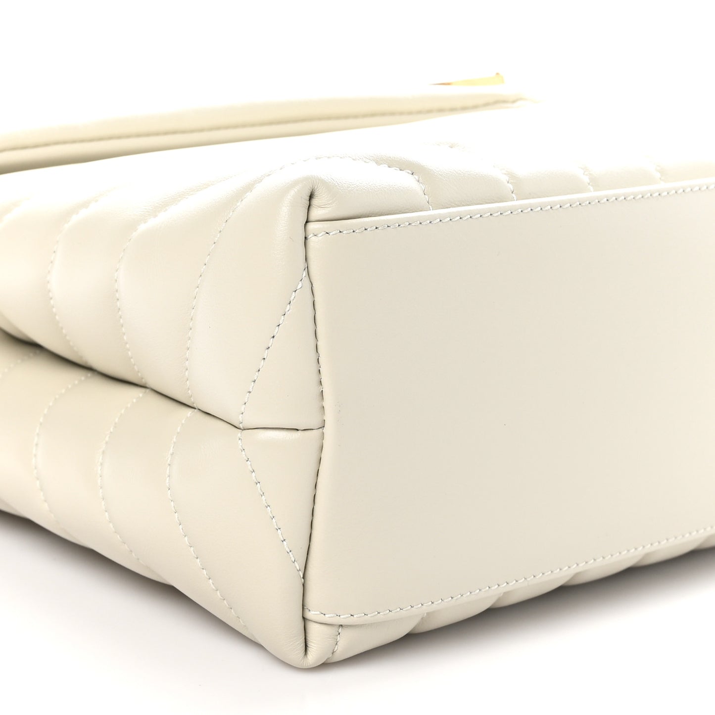 Calfskin Y Quilted Monogram Medium Loulou Chain Satchel Crema Soft