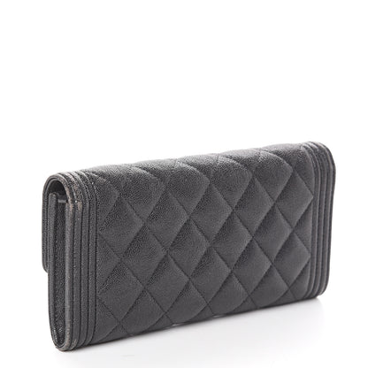 Chanel Metallic Caviar Quilted Boy Flap Wallet Black 2 of 7