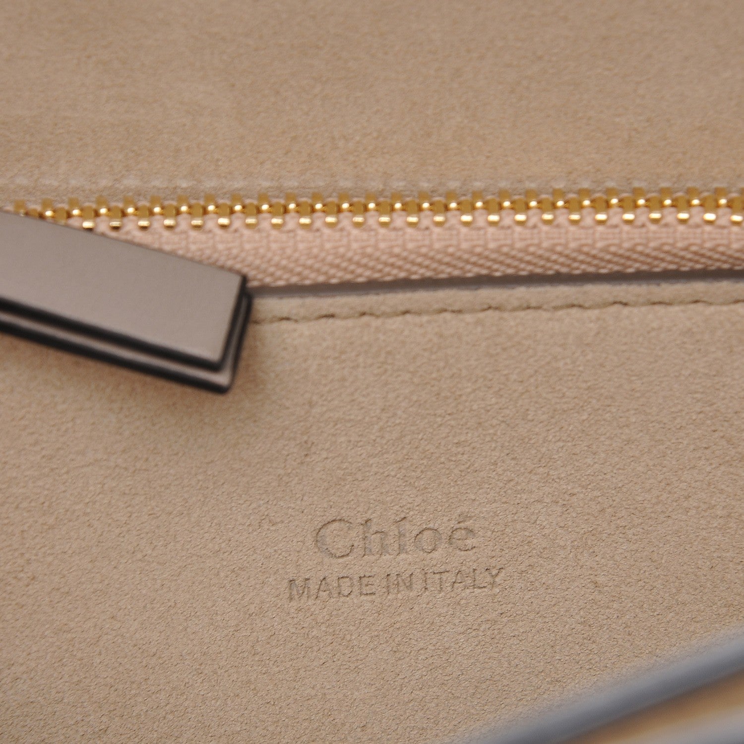 Chloe Calfskin Suede Medium Faye Shoulder Bag Motty Grey 6 of 7