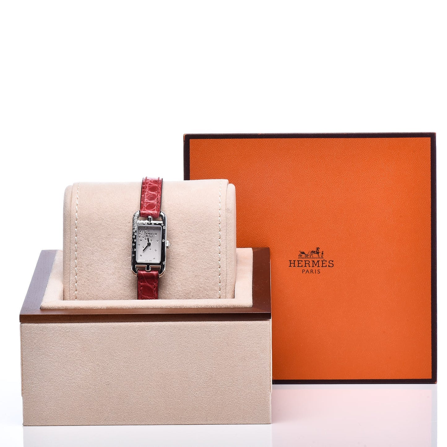 Stainless Steel Alligator Diamond 17mm Nantucket Jete De Diamants Quartz Watch Braise