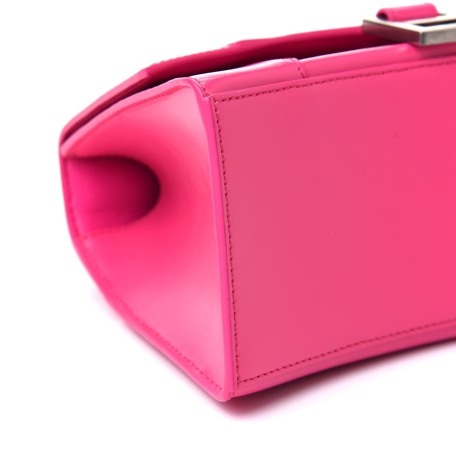 Balenciaga Shiny Box Calfskin Small Hourglass Top Handle Bag Acid Fuchsia 7 of 11